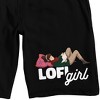 Lofi Girl Lounging Girl Adult Black Sleep Pajama Shorts - 2 of 4