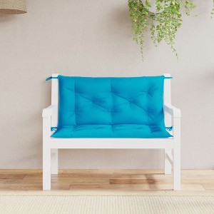 vidaXL Garden Bench Cushions 2 pcs Light Blue 39.4"x19.7"x2.8" Oxford Fabric - 1 of 4