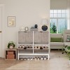 CuisinSmart, Fluted Shoe Storage Cabinet with 4 Flip Drawers, Narrow Wooden Shoe Organizer with Metal Legs, Shoe Rack for Living Room, White+Grey - 4 of 4