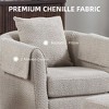Wooakway Swivel Accent Chair with Ottoman Set Barrel Armchair with Removable Back Pillow with 2 Armrest Covers for Living Room Bedroom Office - 4 of 4