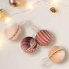 Northlight Plaid and Striped Christmas Ball Ornaments - 2.75" - Burgundy and Peach - Set of 4 - 3 of 4