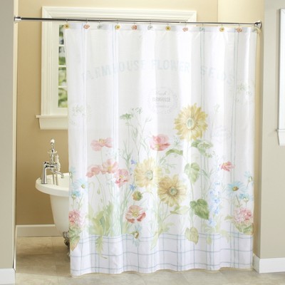 Lakeside Farm Fresh Flowers Restroom Shower Curtain - Floral Bathroom Accent
