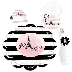 Big Dot of Happiness Paris, Ooh La La - Paris Themed Baby Shower or Birthday Party Paper Charger & Table Decorations Chargerific Kit for 8 - 1 of 4
