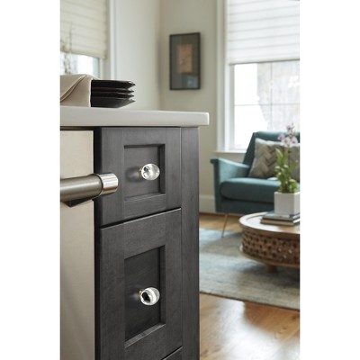Clear and Bronze Oval Glass Cabinet Knob with Mounting Hardware