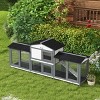Wooden Rabbit Hutch Pet Playpen House Enclosure Large Outdoor Bunny With Double Side Ramp,For Guinea Pig Chicken Duck And Small Animals-Cuddlewood - 2 of 4
