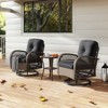 Tangkula Set Of 3 Patio Swivel Rocker Set Gliding Bistro Furniture Set w/ Tempered Glass Table - 3 of 4
