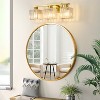 POWLIG Modern Bathroom Vanity Light with Square Crystal Shades - Luxury Lighting for Bedroom & Powder Room - 3 of 4