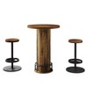 Resenkos Elegance Wooden Bar Table Set, 2 Stool Bar Height Pub Table, Perfect for Home Bar, Kitchen, Living Room, Stylish Brown Design - 4 of 4
