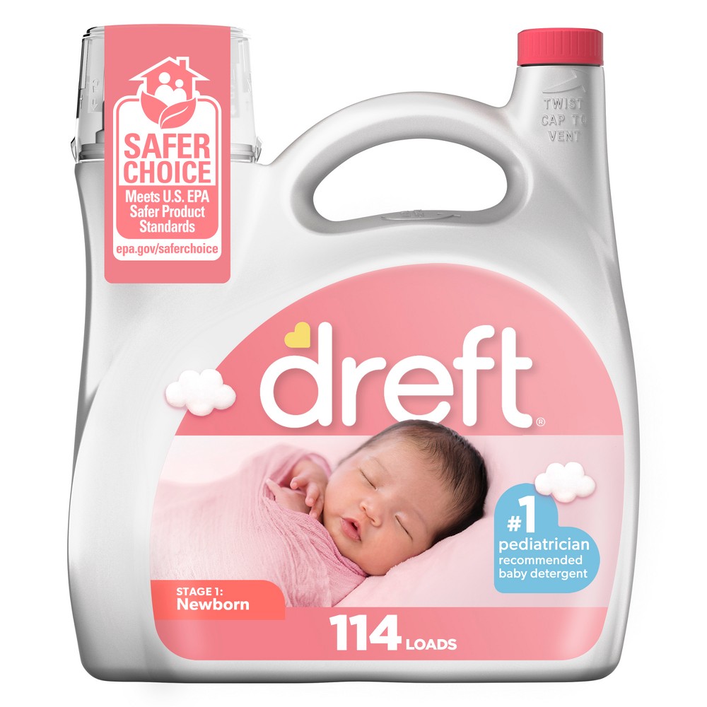 Dreft Stage 1: Newborn HE Compatible Hypoallergenic Baby Liquid Laundry Detergent - 150 fl oz