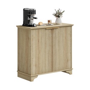 homfan Fluted Buffet Sideboard Cabinet With Storage, Kitchen Storage Cabinet With Adjustable Shelves, Coffee Bar Cabinet for Kitchen, Living Room - 1 of 4