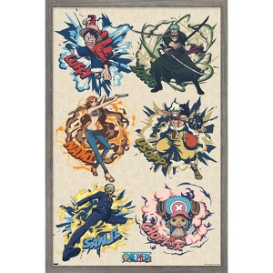 Trends International One Piece: Fishman Island - Badges Grid Framed Wall Poster Prints - 1 of 4