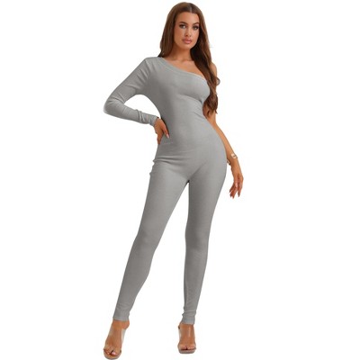 Allegra K Women's Off-Shoulder Slim Fit Soft Breathable Long-Sleeved Full Length Body Shapers