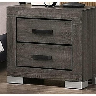 ORRD Nightstand and Bedside Cabinet with 2 Storage Drawers and 4 Square Legs