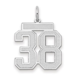 Black Bow Jewelry 14k White Gold, Jersey Collection, Medium Number 38 Pendant - 1 of 3