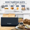 YOOCOZZ 4-Slice Toaster, Extra Wide Long Slot with Warming Rack, 6 Browning Settings, Removable Crumb Tray, Stainless Steel - Matte Blue - 3 of 4