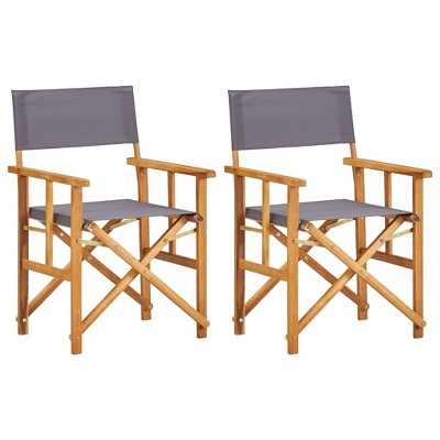 vidaXL Director foot s Chairs 2 pcs Solid Acacia Wood