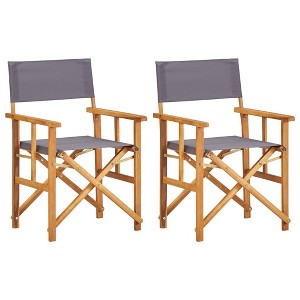vidaXL Director foot s Chairs 2 pcs Solid Acacia Wood - 1 of 4