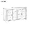 Wooden Sideboard with Pine Doors and Legs, 4 Metal Handles, 4-Door Buffet Cabinet for Entryway, Living Room, Kitchen, Sturdy MDF Construction - 2 of 4