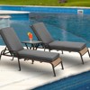 Aoodor 72 x 21 x 3 Inches Patio Chaise Lounger Cushions, Olefin Fabric Slipcovers with Sponge Foam, Set of 2 - 2 of 4