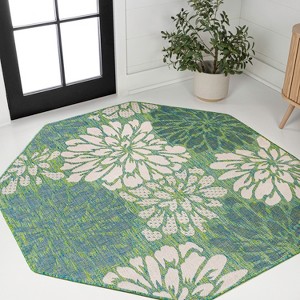JONATHAN Y Zinnia Modern Floral Textured Weave Indoor/Outdoor Area Rug - 1 of 4