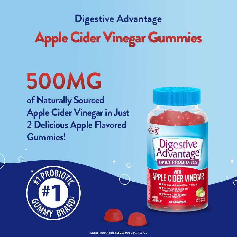 Digestive Advantage Probiotic with Apple Cider Vinegar Gummies - 60ct, 3 of 10