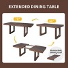 Modern 5-Piece Rubber Wood Extendable Dining Table Set with Upholstered Chairs, Expandable Kitchen Table for Dining Room-Maison Boucle - 3 of 4