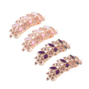 Unique Bargains Fashion Leaf Shape Hair Clips 4 Pcs - 1 of 4