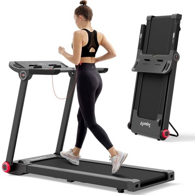 Hurtle Smart Portable Folding Digital Fitness Treadmill w/ Bluetooth, Black  