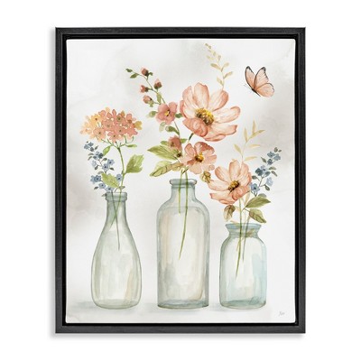 Stupell Industries Butterfly & Pink Florals, 25" x 31"
