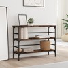 vidaXL Console Table Smoked Oak 39.4 in.x12.6 in.x29.5 in. Engineered Wood - 3 of 4
