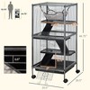 SKYONE Steel Rolling Small Pet Cage with 4 Tiers, Hammock, Removable Tray - Ideal for Ferrets, - 2 of 4