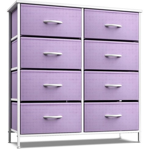 Sorbus 8 Drawers Chest Dresser Purple : Target