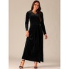 INSPIRE CHIC Women's Elegant V Neck Long Sleeve High Waist Split Hem Dress - 3 of 4