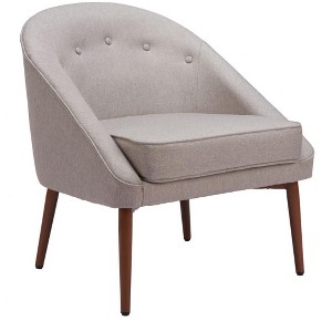 Accent Chair 31.7"H Gray – Linen Upholstered Seat with Walnut Rubberwood Legs by Zuo Modern - 1 of 4
