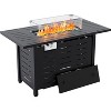 44 in. 48000 BTU Outdoor Propane Fire Pit Table with Ignition System, Glass Rocks Rain Cover, Wind Guard Glass Included for Patio Backyard - 3 of 4