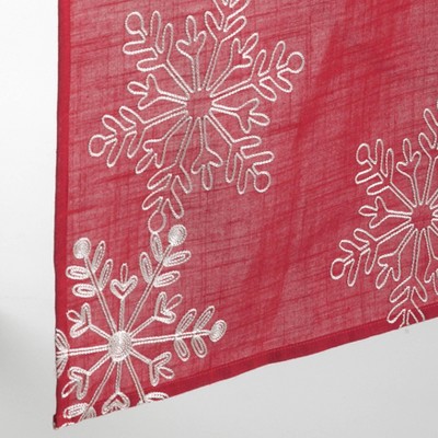 Red Snowflake Design Winter Polyester Table Runner