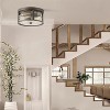 Dewdrop Flush Mount Ceiling Light Rustic Bronze Fixture with Clear Seeded Glass Shade for Bedroom Kitchen - 3 of 4