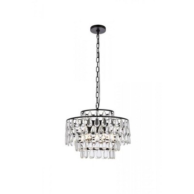 Elegant Lighting Mila 18 inch pendant in black
