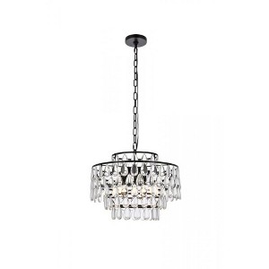 Elegant Lighting Mila 18 inch pendant in black - 1 of 4