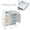 NicBex 4-Tier Shoe Cabinet with 2 Doors,Rattan Shoe Organizer with 2 Drawers for Entryway,Hallway,Living Room - 3 of 4