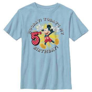 Boy's Mickey & Friends Hooray It's My 5th Birthday T-Shirt