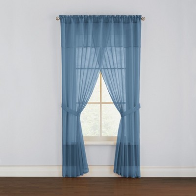 Brylanehome Bh Studio Sheer Voile 5 Piece One-rod Curtain Set - 96