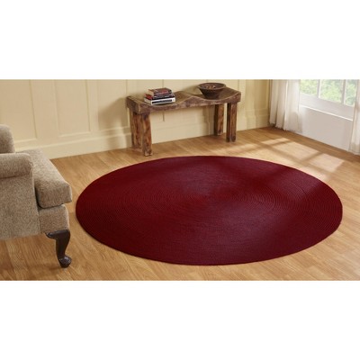 72" x 72" Alpine Collection Burgundy Solid Reversible Indoor Area Utility Round Rug - Better Trends