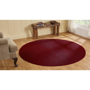 72" x 72" Alpine Collection Burgundy Solid Reversible Indoor Area Utility Round Rug - Better Trends - 1 of 4