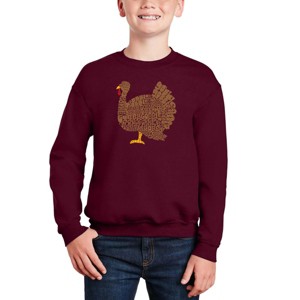 LA Pop Art Thanksgiving - Boy's Word Art Crewneck Sweatshirt - 1 of 3
