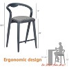 Kitchen Modern Bar Stools Set of 2 - Sleek Low Back Counter Height Stools Comfortable Indoor and Outdoor Barstools - 3 of 4