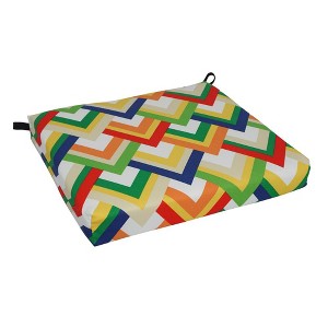 Blazing Needles, 20-inch by 19-inch Patterned Outdoor Chair Cushion - 1 of 2