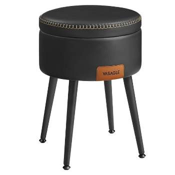VASAGLE EKHO Collection Storage Ottoman Footstool Vanity Stool Chair Leather Ottoman with Storage Loads 330 lb for Bedroom Living Room