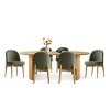 7-Pieces Dining Set for 6,Upholstered Armless Chair with Wood Legs,79 Inch Oak Oval Dining Table for Dining Room,Farmhouse-Tanpinhause - 2 of 4