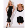Allegra K Women's Halter Neck Ruched Sleeveless Fishtail Hem Party Wedding Guest Dress - 2 of 4